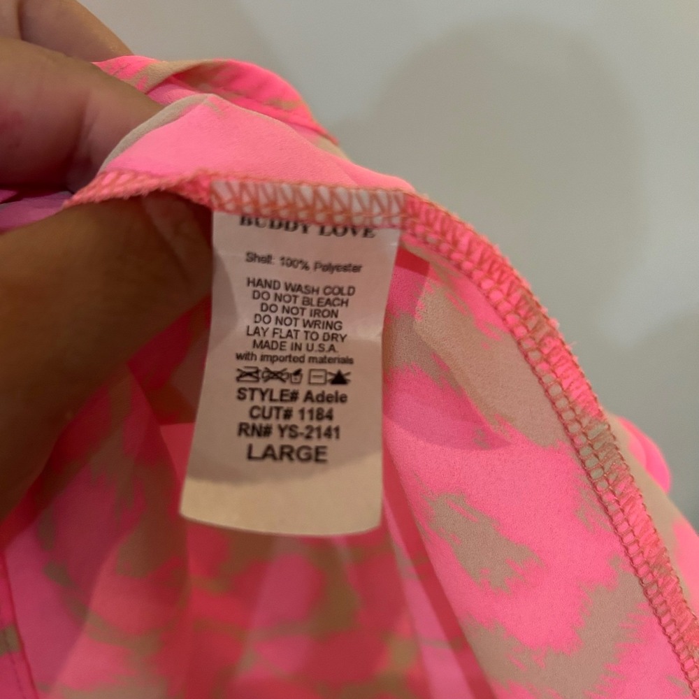Buddy Love Adele Dress Large Pink Animal Print Sleeveless Casual Mini - Picture 4 of 6